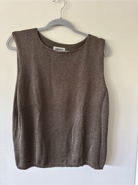 Chico's Textured Sleeveless Knit Top in Taupe